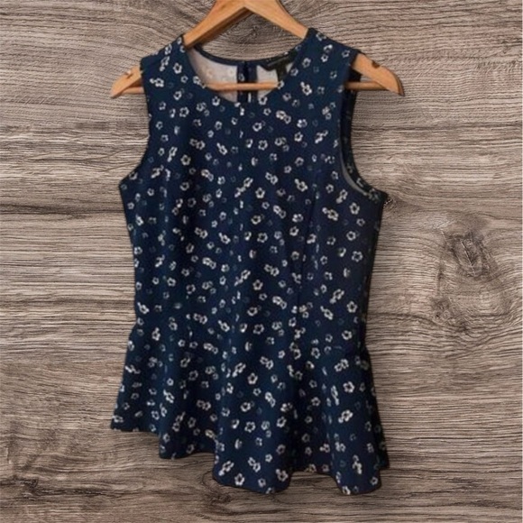 Banana Republic Sleeveless Floral Peplum Top size‎ 2 - Picture 1 of 7